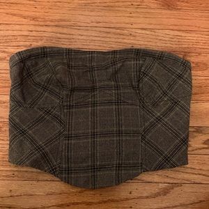 NWOT Free People Plaid Crop Top
